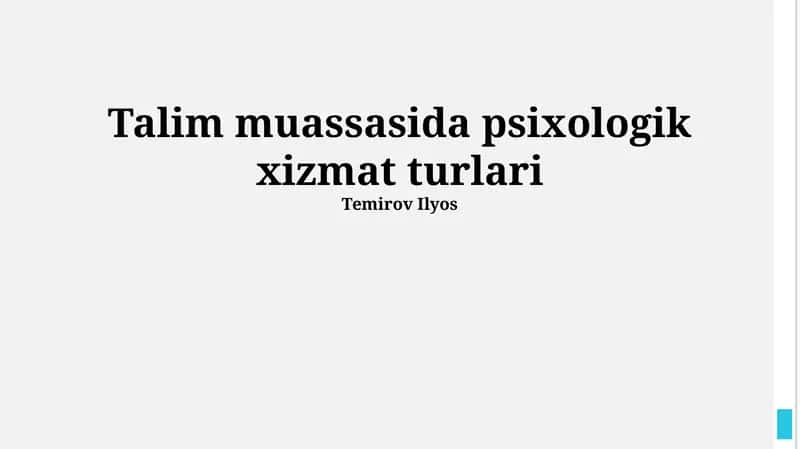 Psixologik xizmatlar