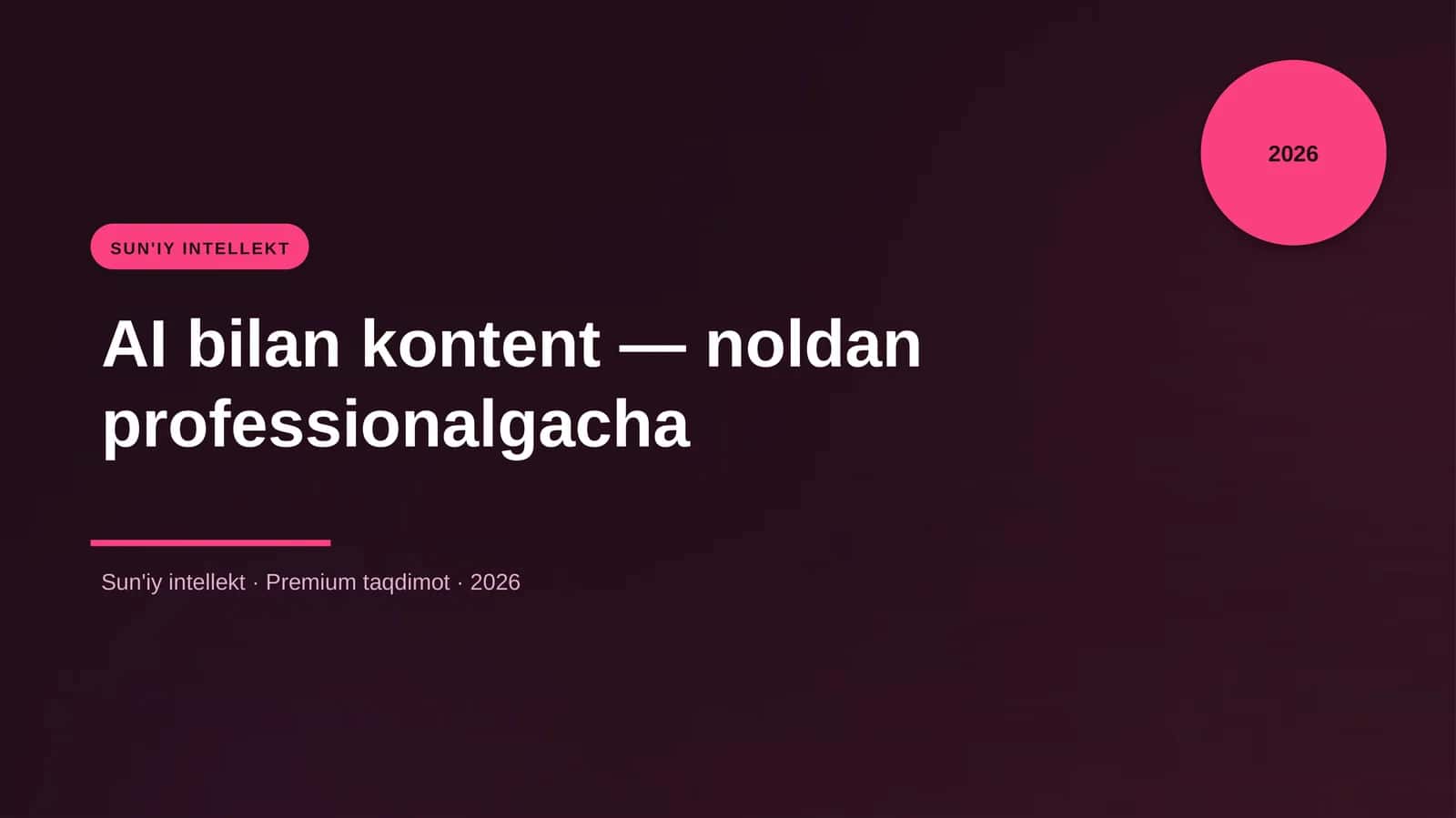 AI bilan kontent — noldan professionalgacha