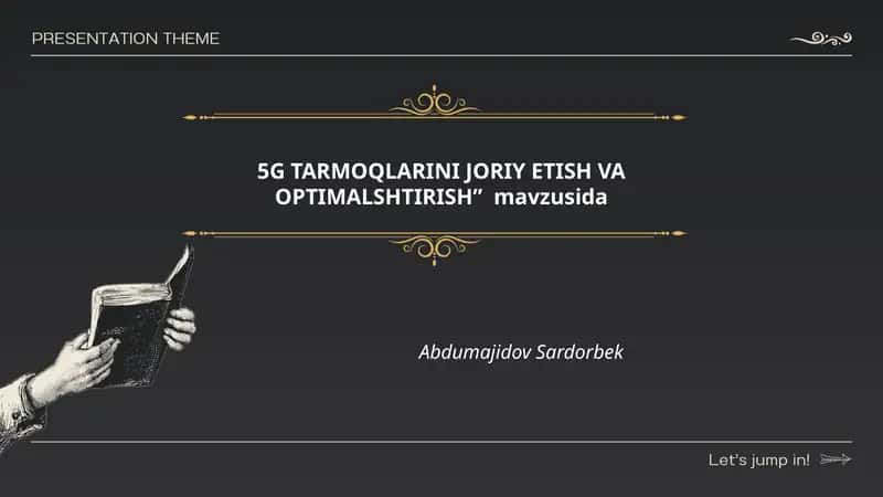 5G TARMOQLARINI JORIY ETISH VA OPTIMALSHTIRISH