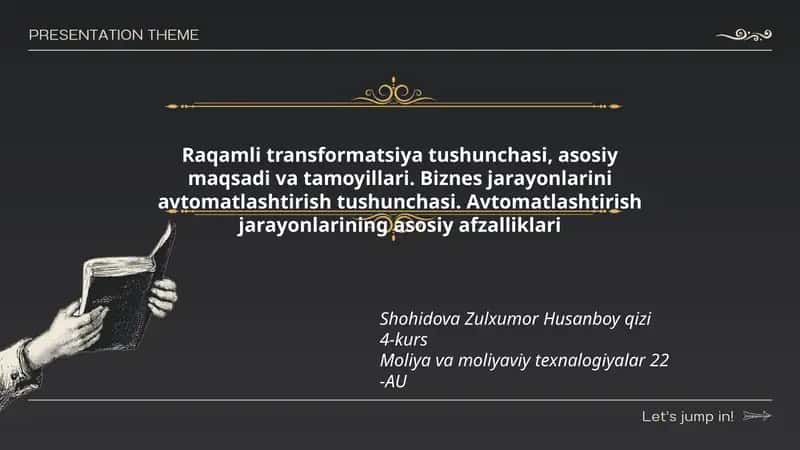 Raqamli transformatsiya tushunchasi