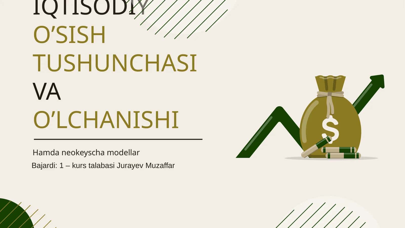 IQTISODIYO’SISH TUSHUNCHASIVAO’LCHANISHI
