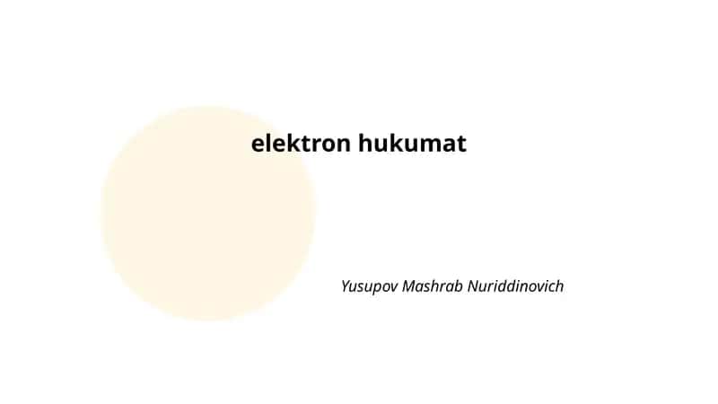 Elektron hukumat