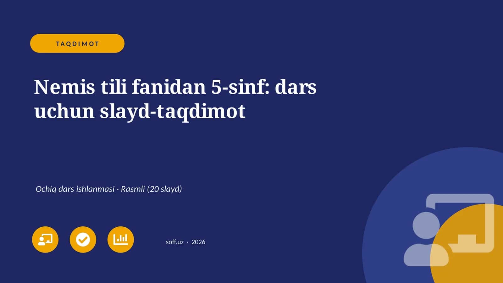 Nemis tili fanidan 5-sinf: dars uchun slayd-taqdimot