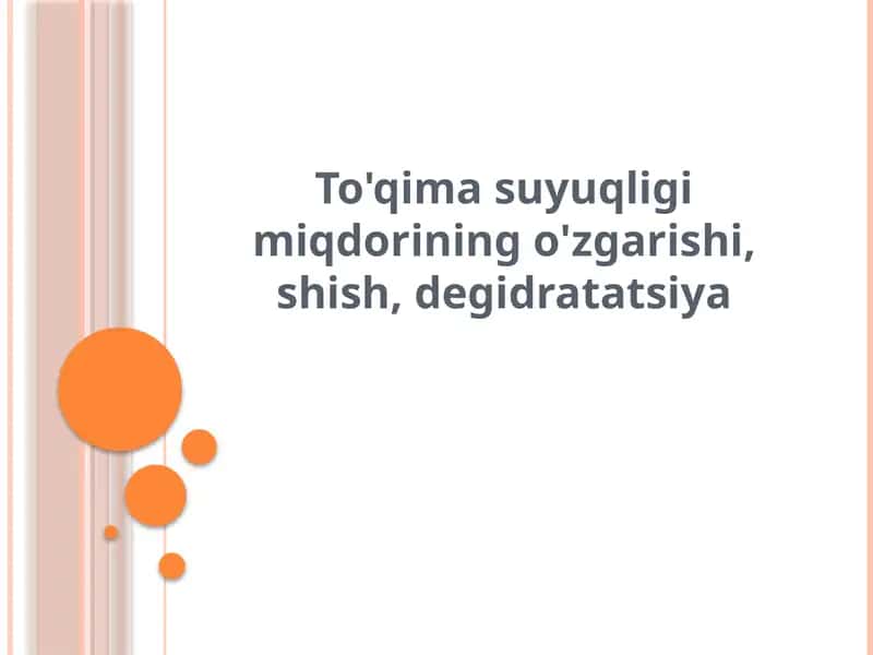 To’qimasuyuqligi Miqdorining O’zgarishi