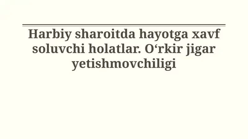 O'tkir jigar yetishmovchiligi: Sabablari va mexanizmlari