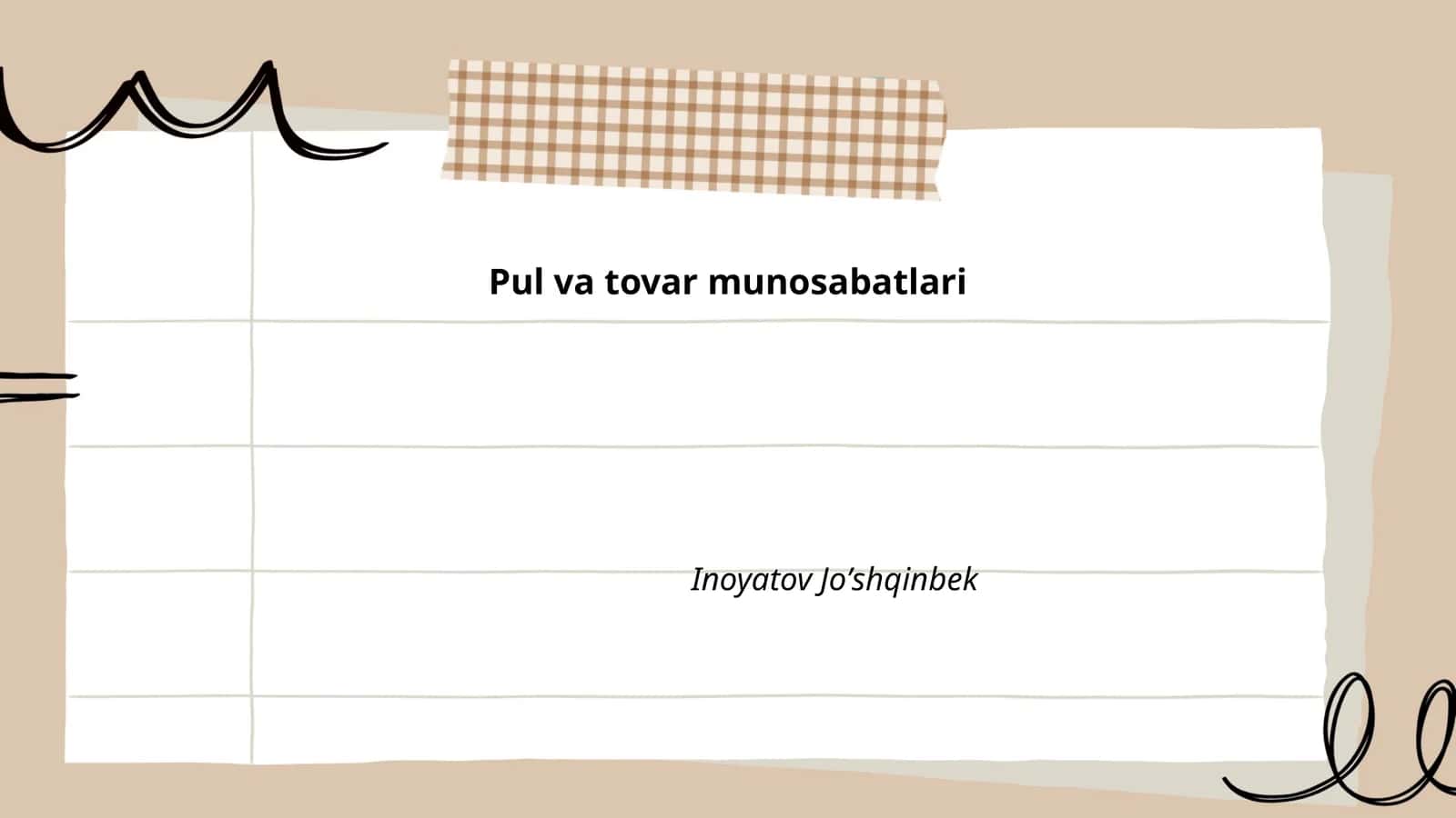 Pul va tovar munosabatlari