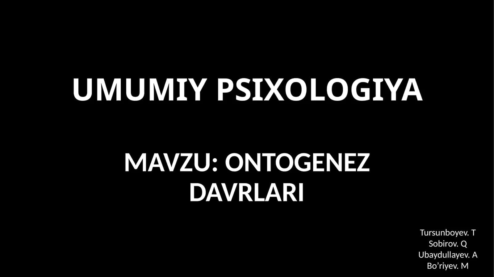 Ontogenez davri