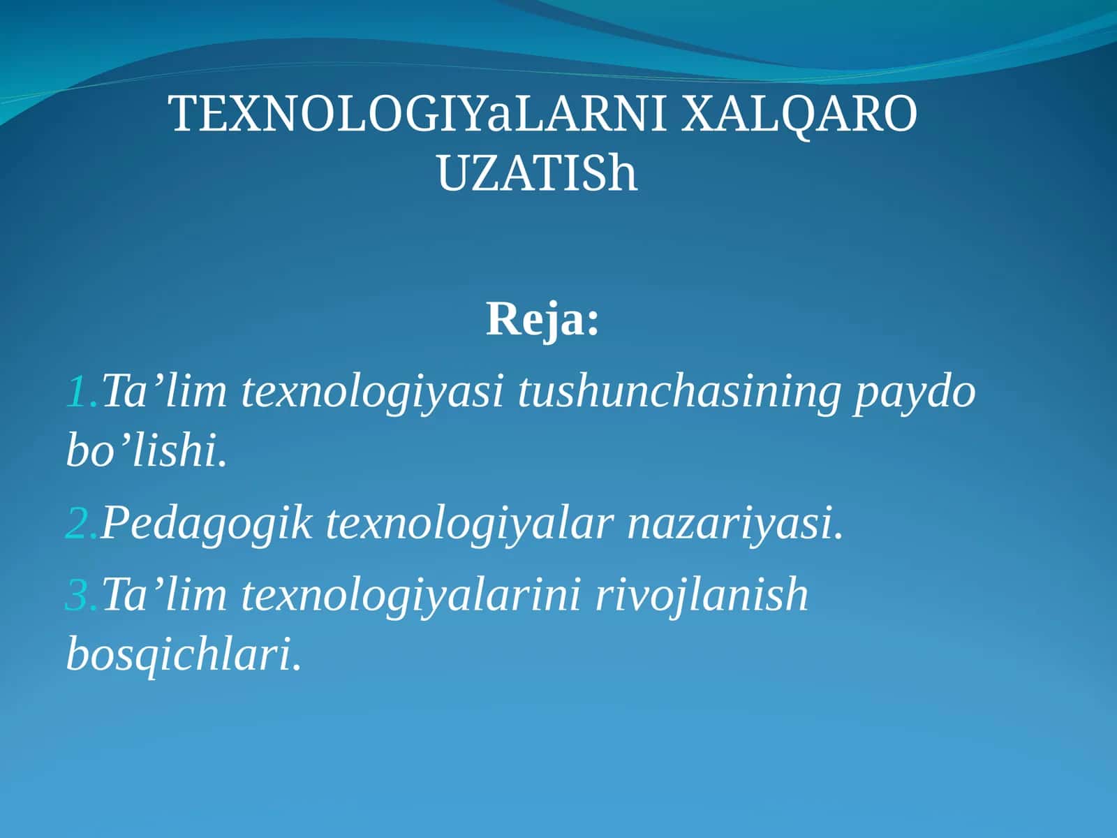 Pedagogik texnologiya