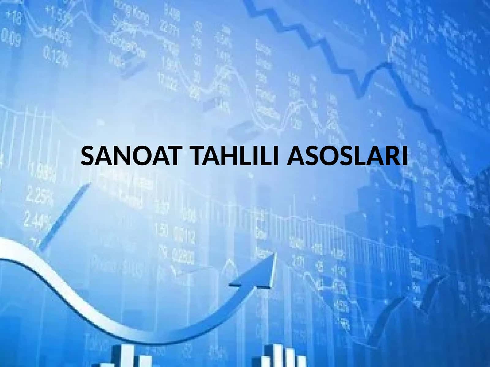 SANOAT TAHLILI ASOSLARI