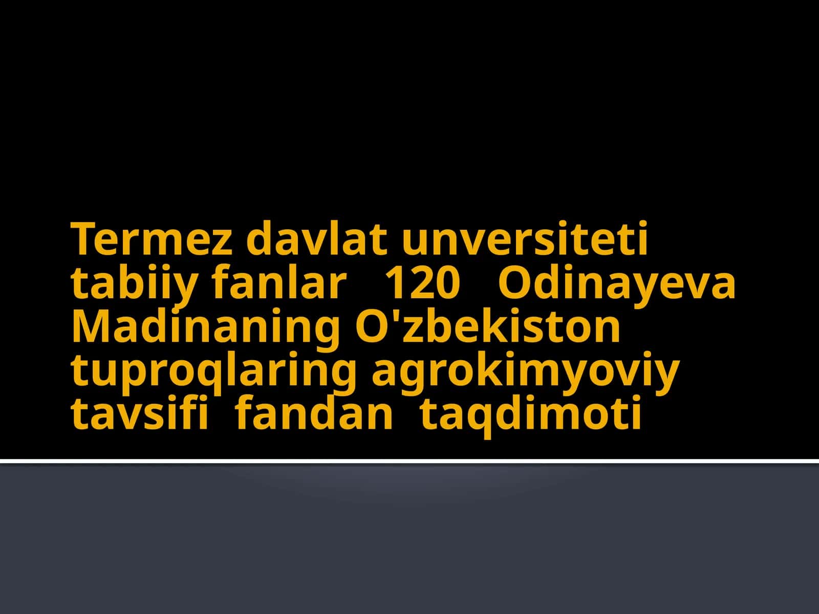 O'zbekiston tuproqlaring agrokimyoviy tavsifi