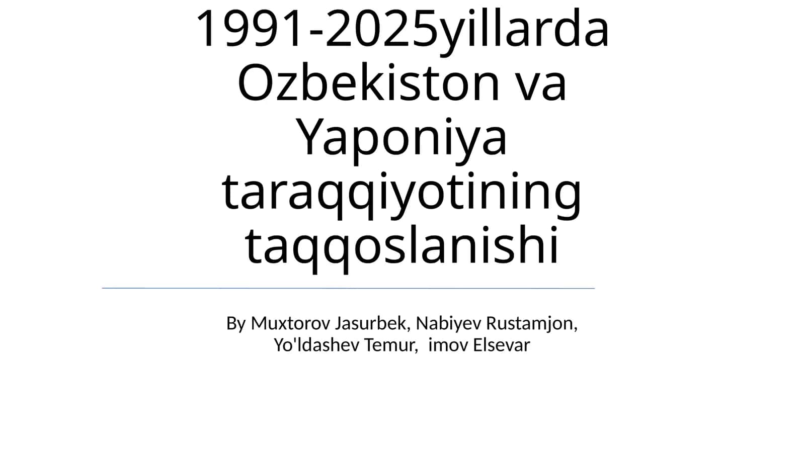 1991-2025yillarda Ozbekiston va Yaponiya taraqqiyotining taqqoslanishi