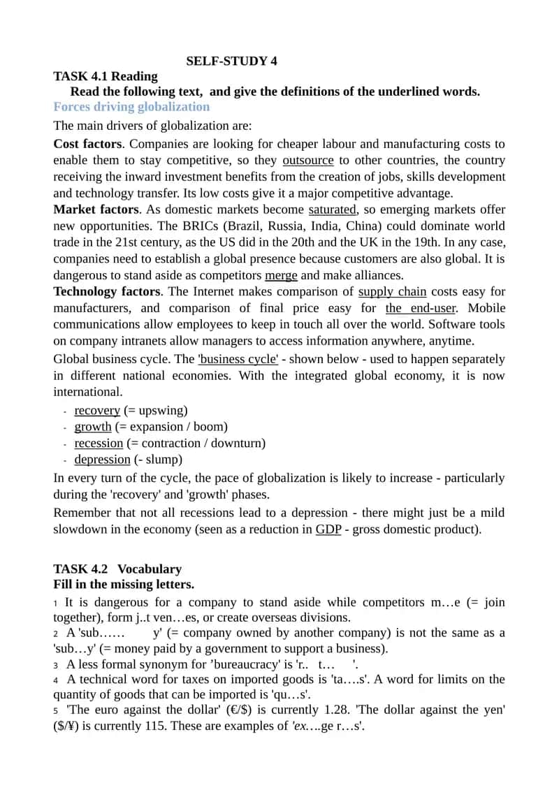 Forces driving globalization