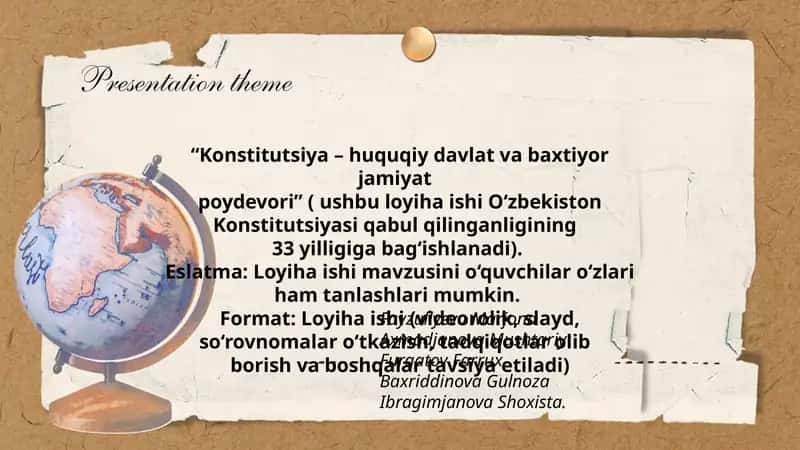 Konstitutsiya – huquqiy davlat va baxtiyor jamiyat poydevori