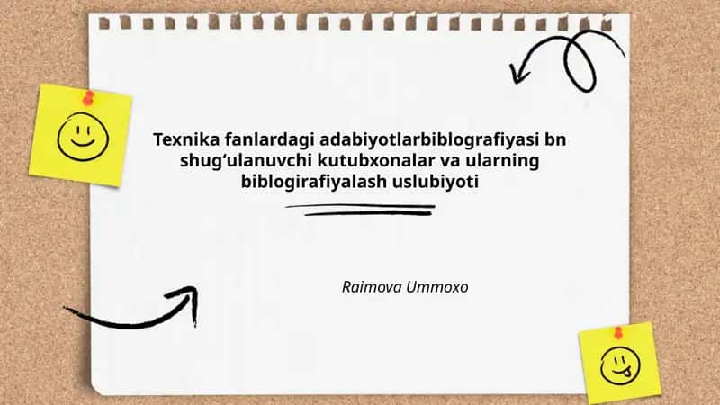 Texnika fanlardagi adabiyotlarbiblografiyasi bn shugʻulanuvchi kutubxonalar va ularning biblogirafiyalash uslubiyoti