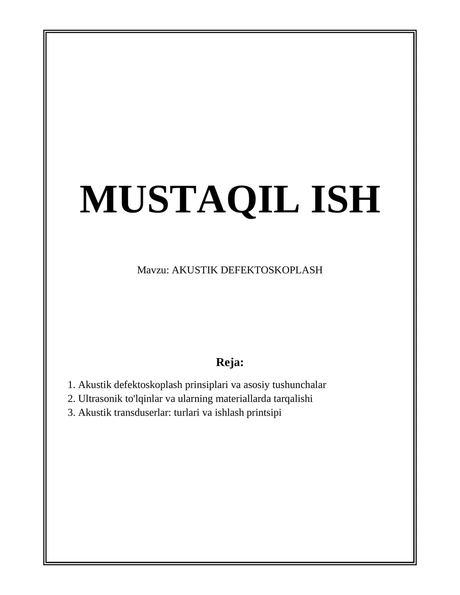 AKUSTIK DEFEKTOSKOPLASH