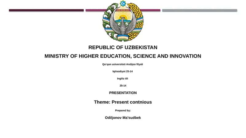 Presentation on Present Continuous