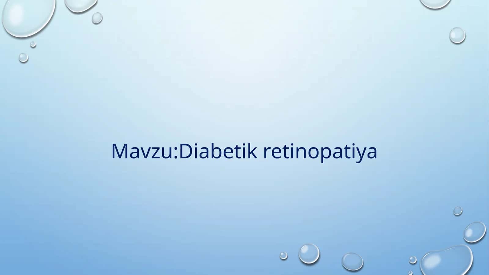 Diabetik retinopatiya