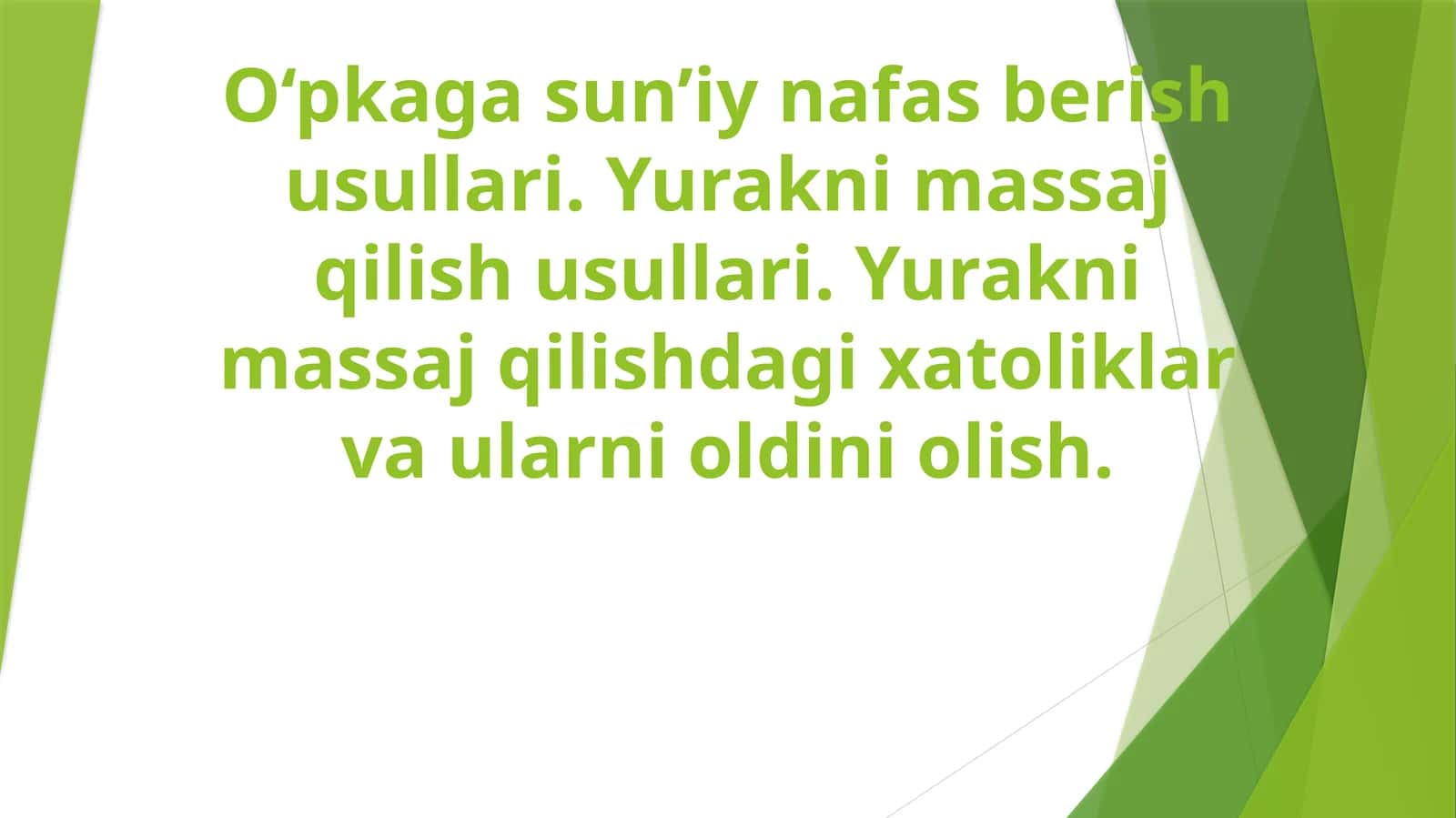Yurak massajining turlari