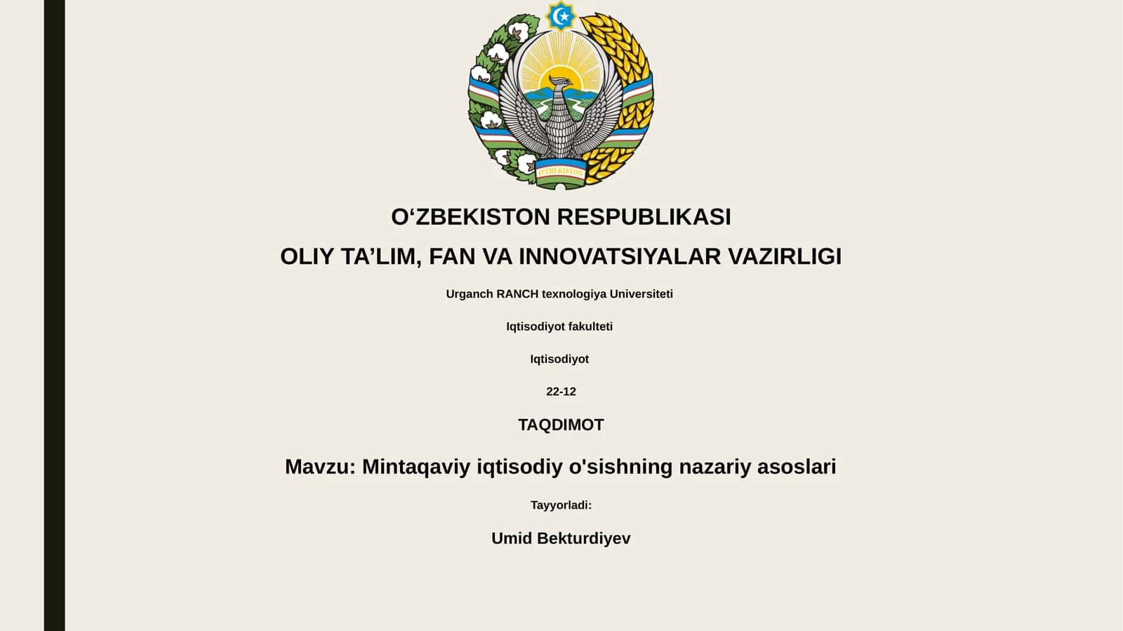 Mintaqaviy iqtisodiy o'sishning nazariy asoslari