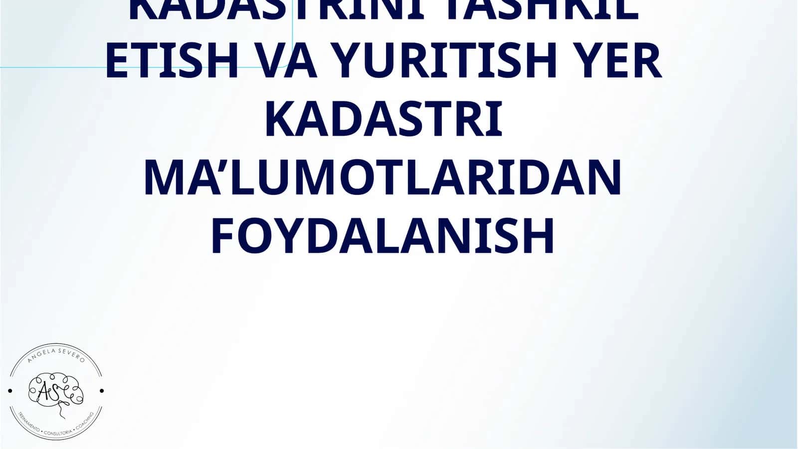 VILOYATDA YER KADASTRINI TASHKIL ETISH VA YURITISH YER KADASTRI MA’LUMOTLARIDAN FOYDALANISH
