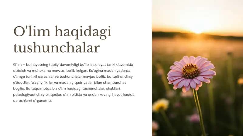 O'lim haqidagi tushunchalar