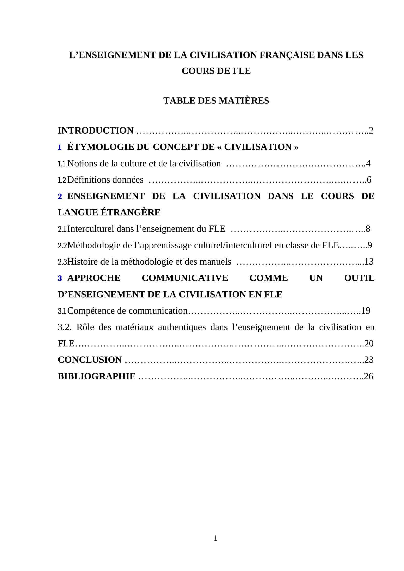 L’ENSEIGNEMENT DE LA CIVILISATION FRANÇAISE DANS LES COURS DE FLE