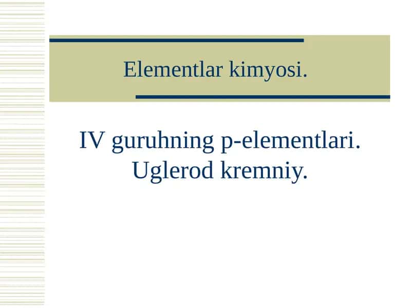 Elementlar kimyosi