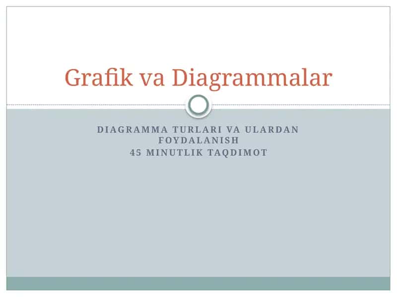 Diagramma turlari va ulardan foydalanish