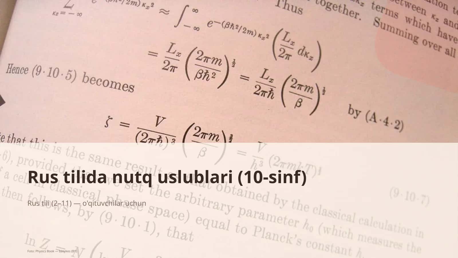 Rus tilida nutq uslublari (10-sinf)