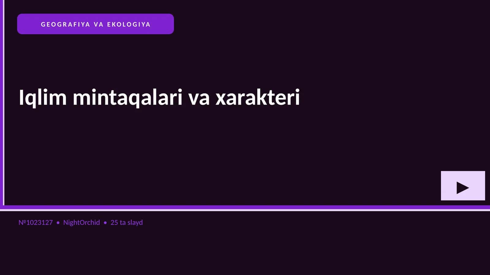 GEOGRAFIYA VA EKOLOGIYA Iqlim mintaqalari va xarakteri