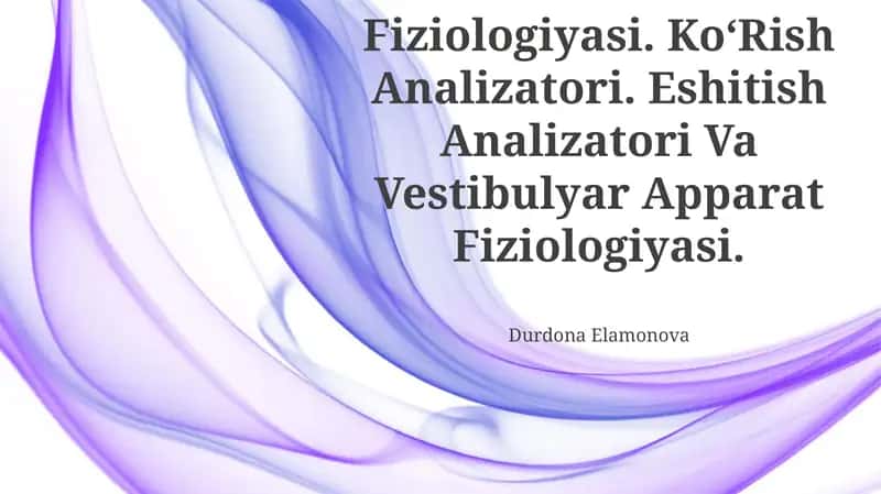 Analizatorlar Fiziologiyasi