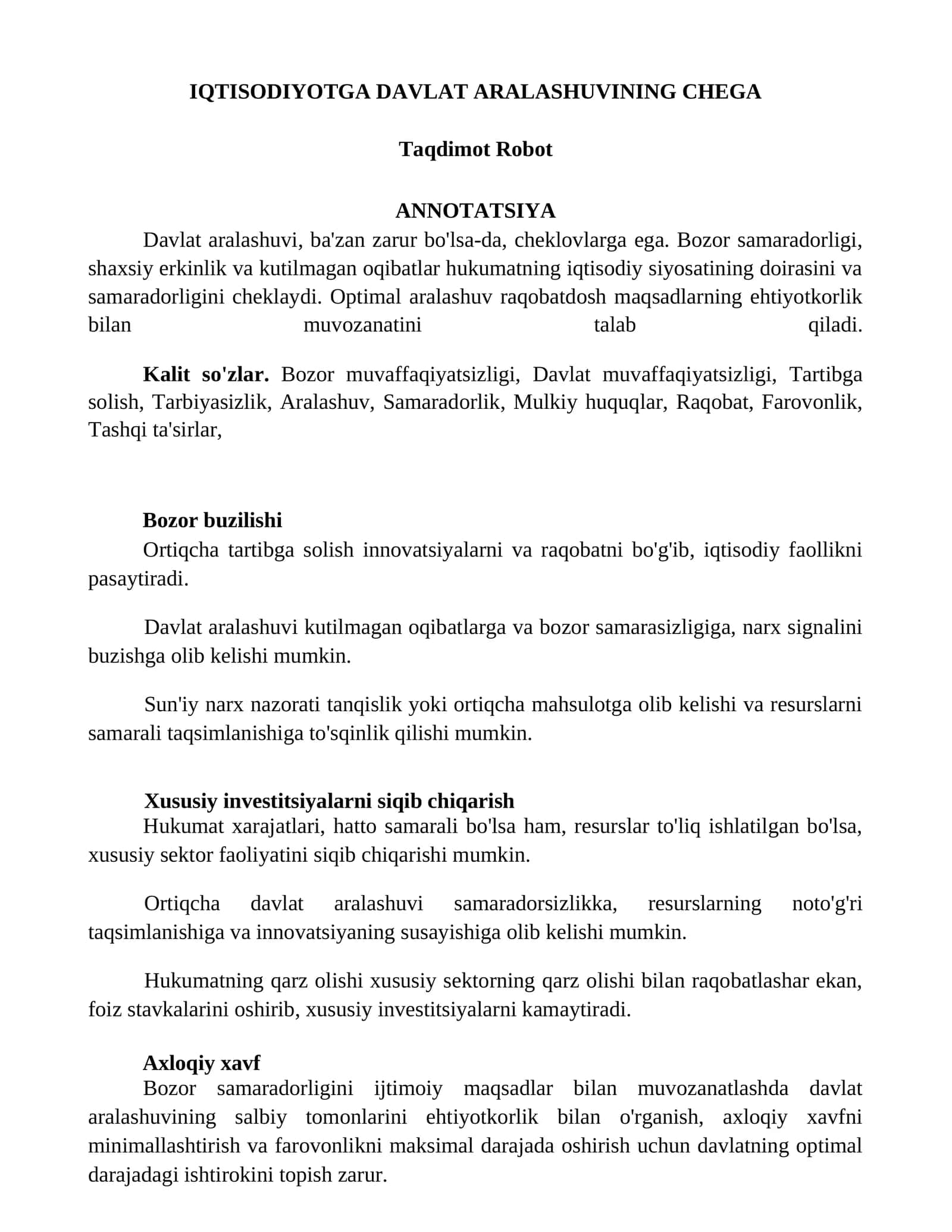 Davlat aralashuvi