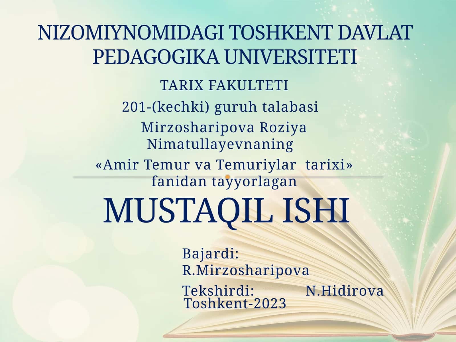 Temur va Temuriylar Davri Madaniyati