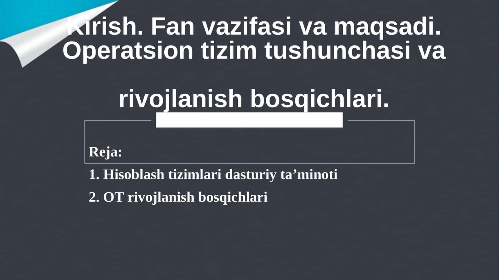 Operatsion tizimlar