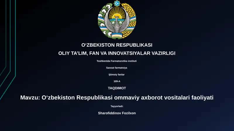 Oʻzbekiston Respublikasi ommaviy axborot vositalari faoliyati