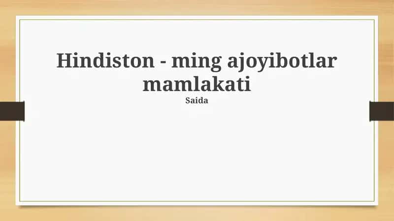 Hindiston - Ming ajoyibotlar mamlakati