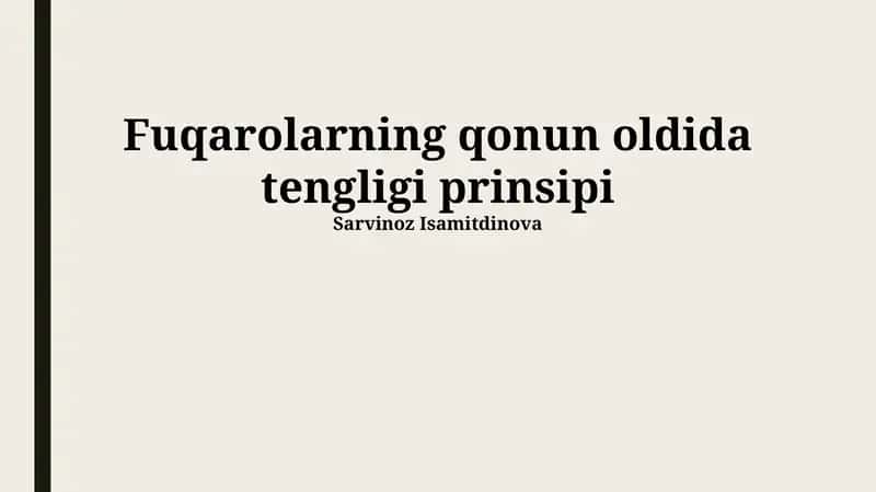 Tenglikning Konstitutsiyaviy Kafolatlari