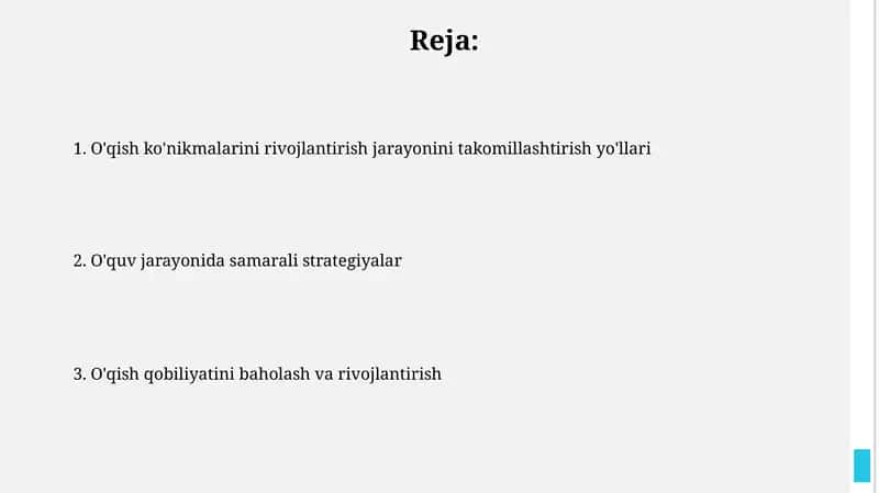O'qish qobiliyatini rivojlantirish jarayonini yaxshilash usullari