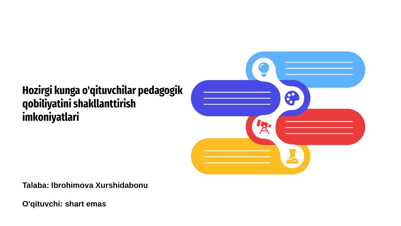 Pedagogik qobiliyatini shakllanttirish imkoniyatlari