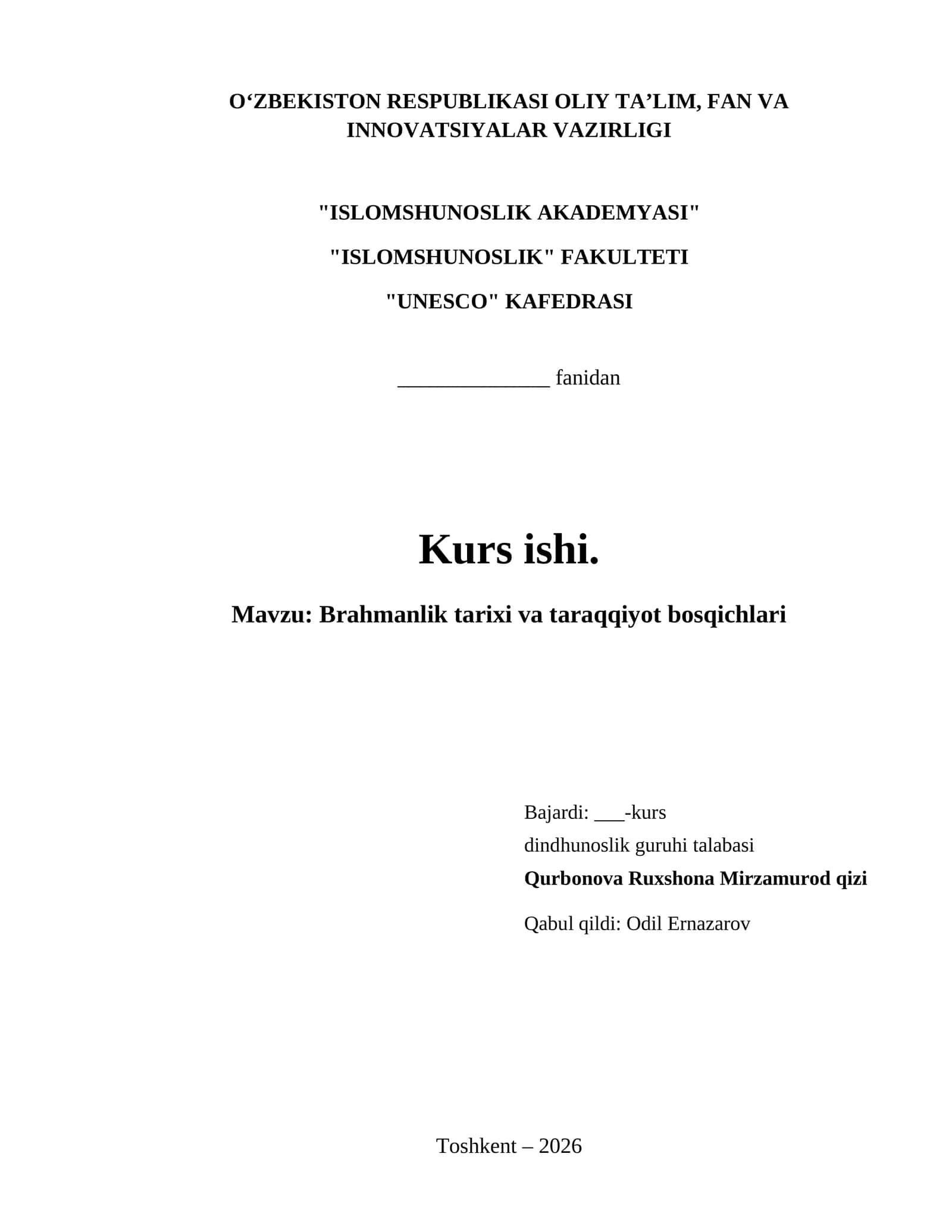 Brahmanlik tarixi va taraqqiyot bosqichlari