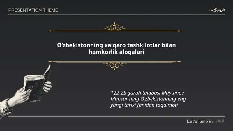 O‘zbekistonning eng yangi tarixi fanidan taqdimoti