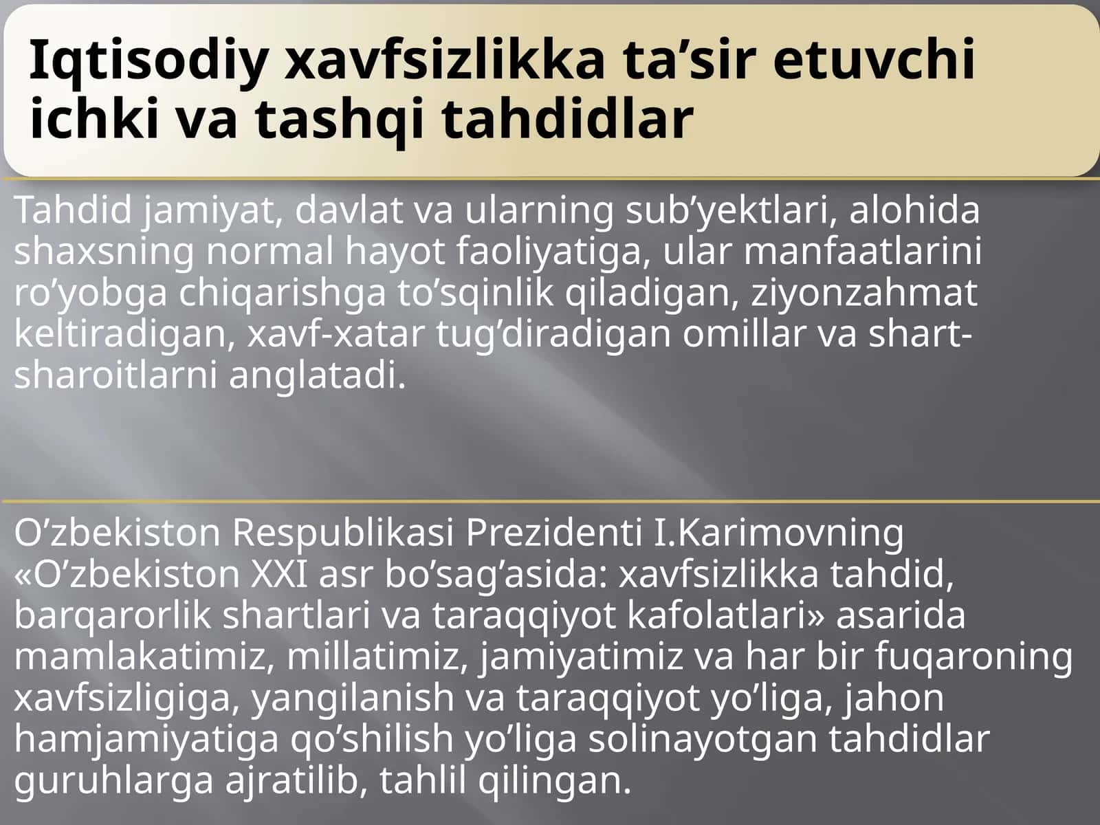 Tahdidlarning turlari