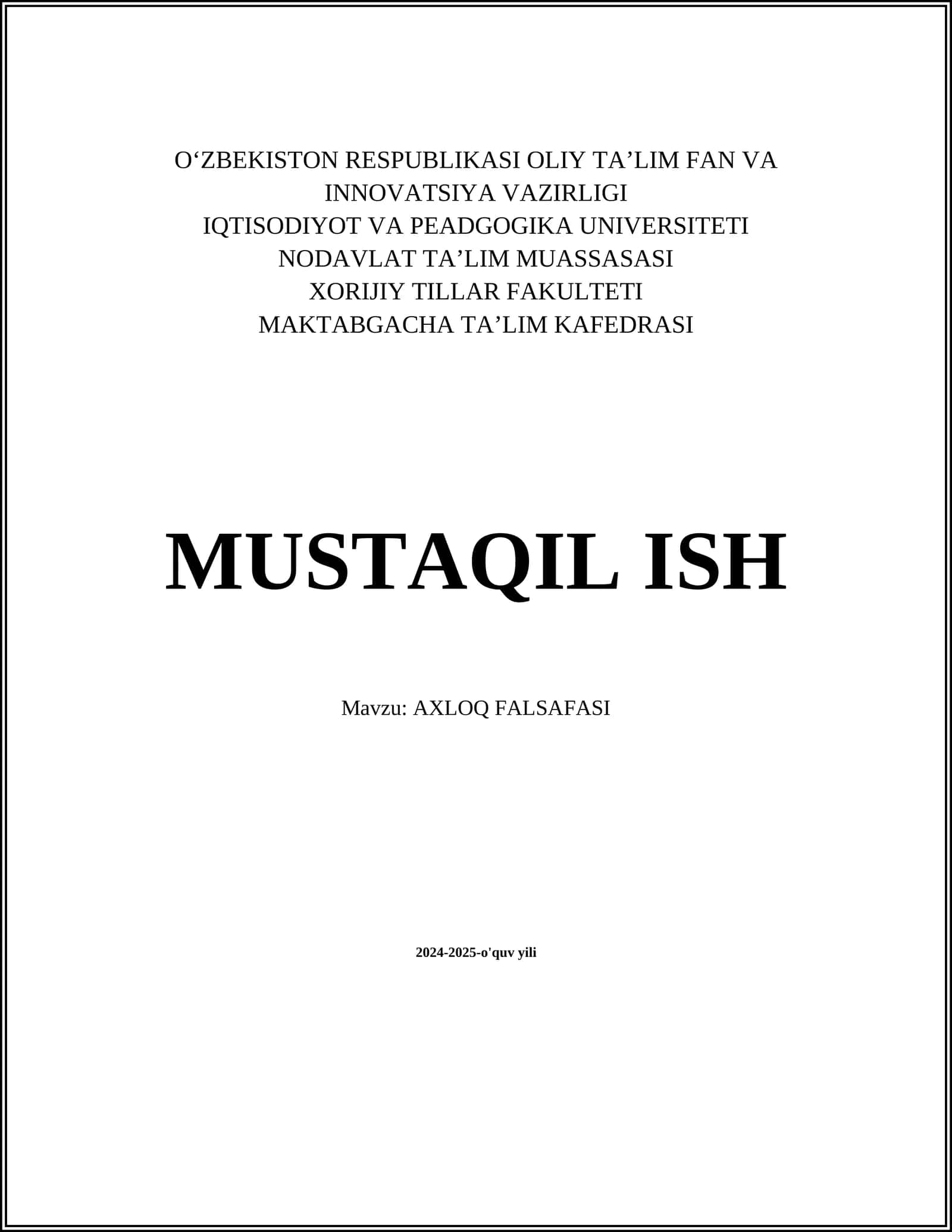 AXLOQ FALSAFASI
