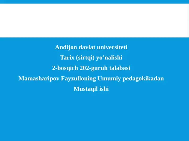 Ta'lim metodlari va vositalari: tahlil mavzusi