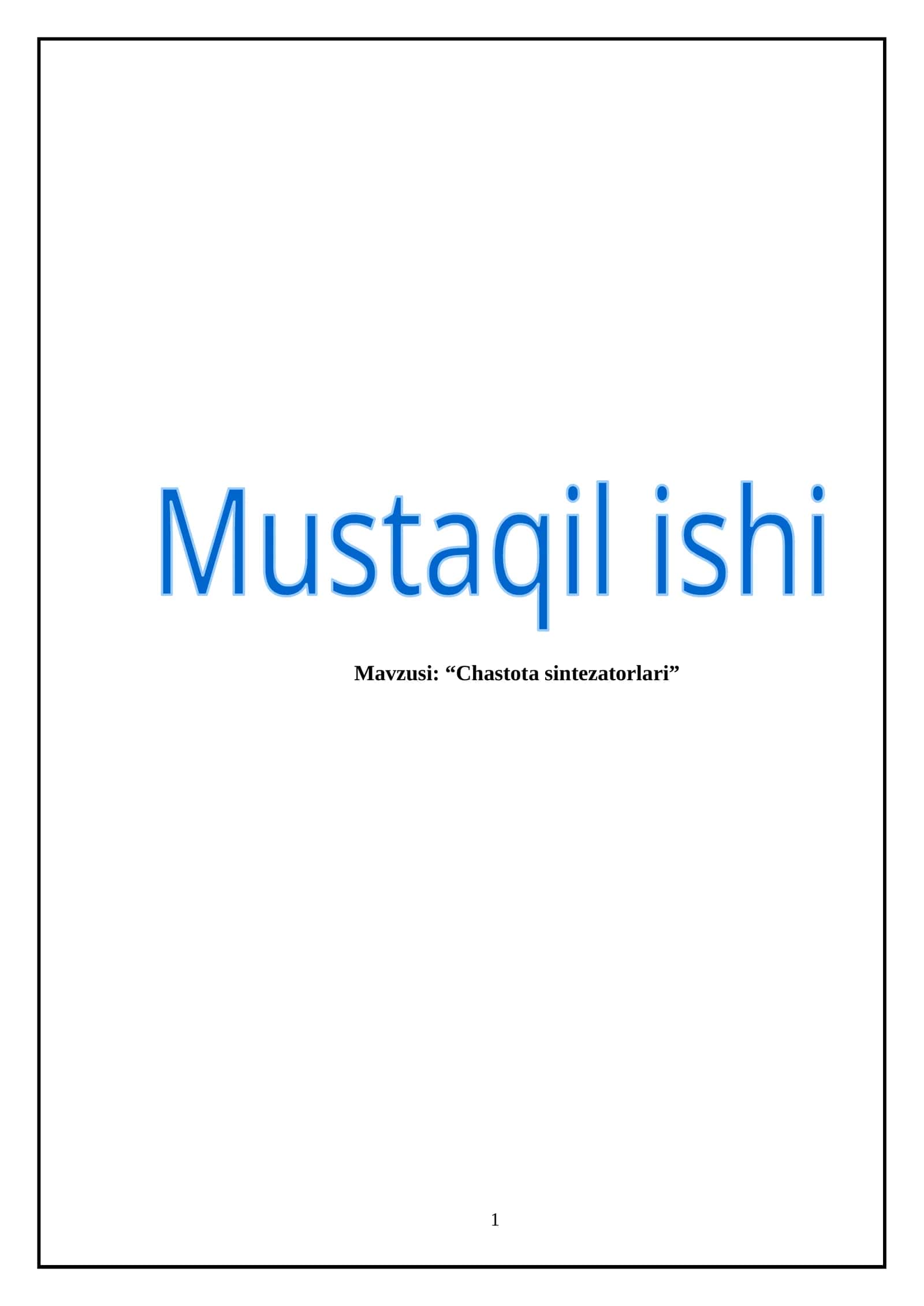 Chastota sintezatorlari