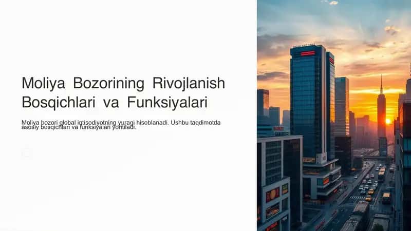 Moliya Bozorining Rivojlanish Bosqichlari va Funksiyalari