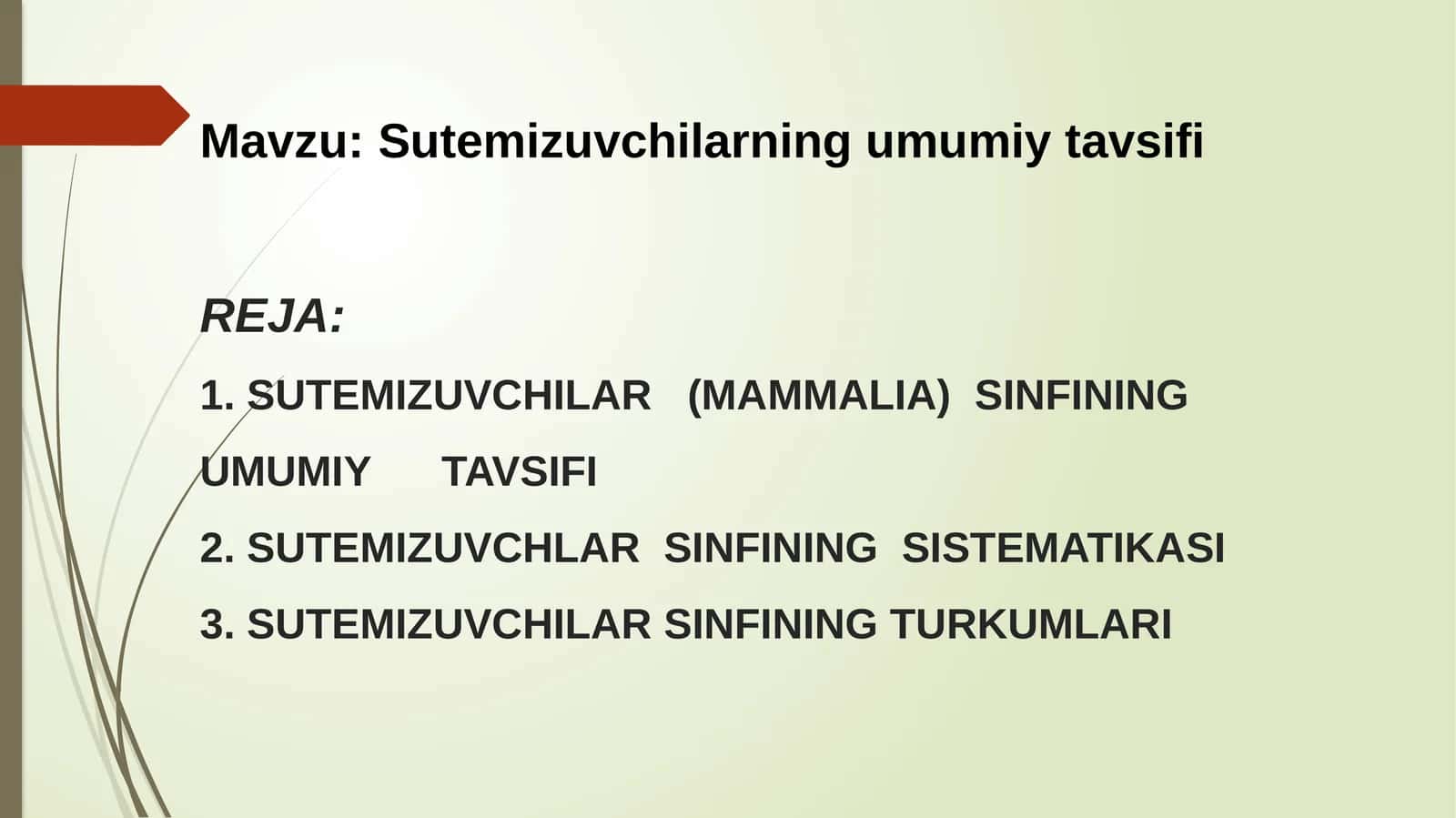 Sutemizuvchilarning umumiy tavsifi