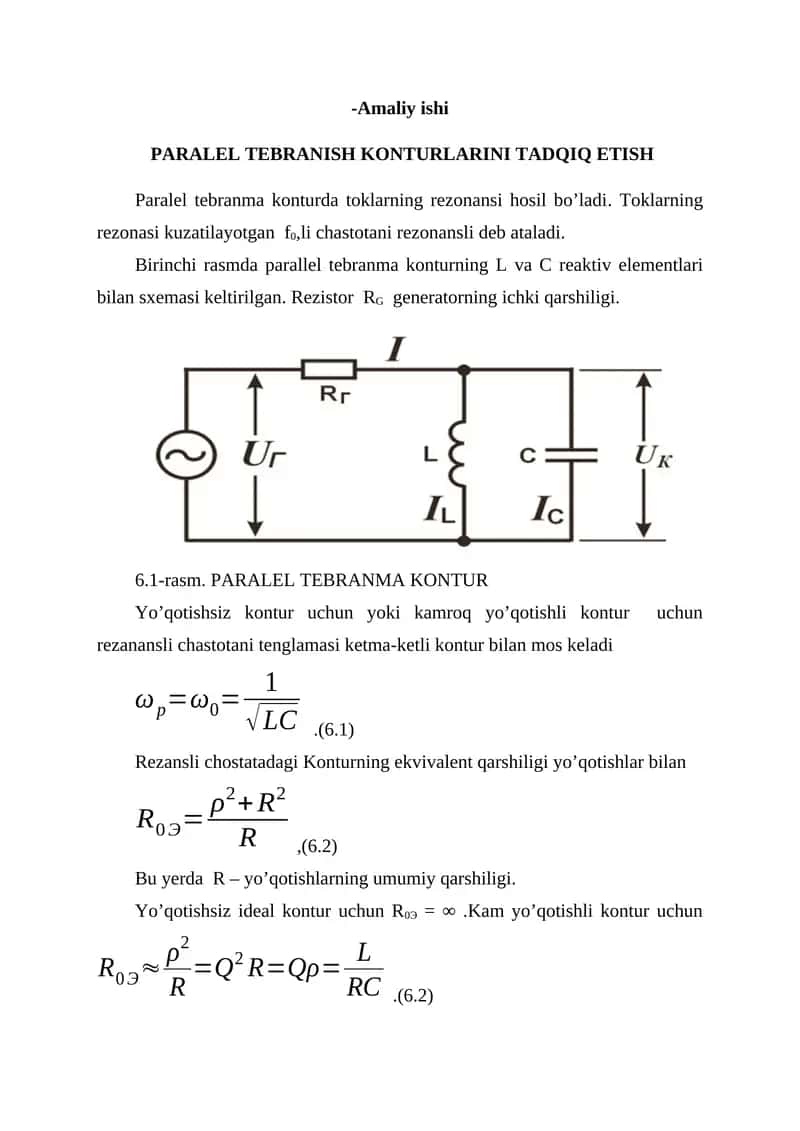 PARALEL TEBRANISH KONTURLARINI TADQIQ ETISH