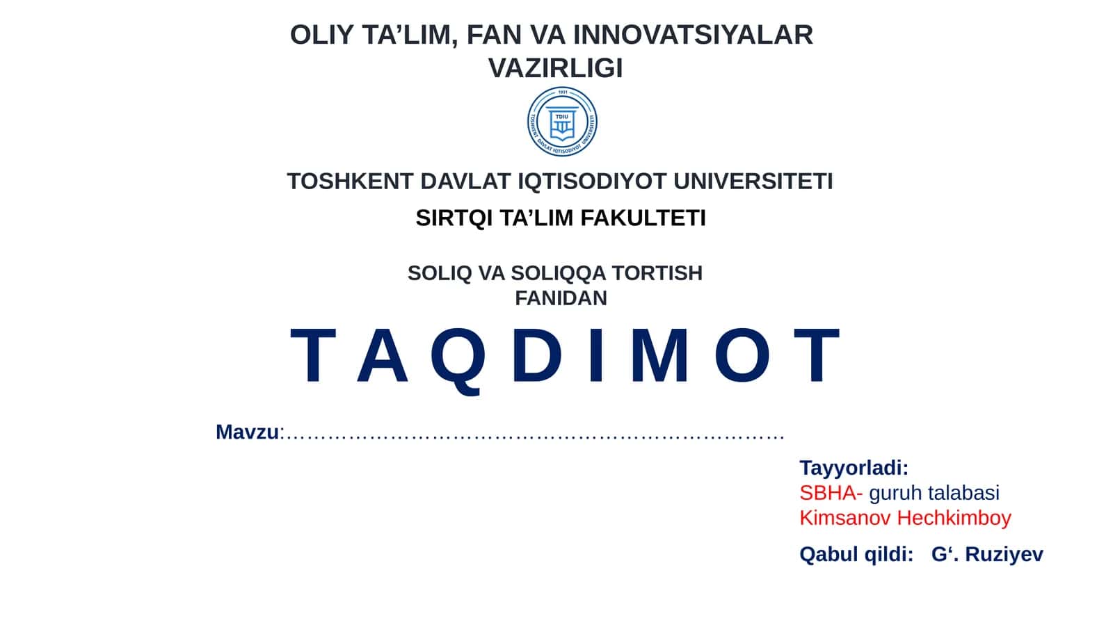SOLIQ VA SOLIQQA TORTISH
