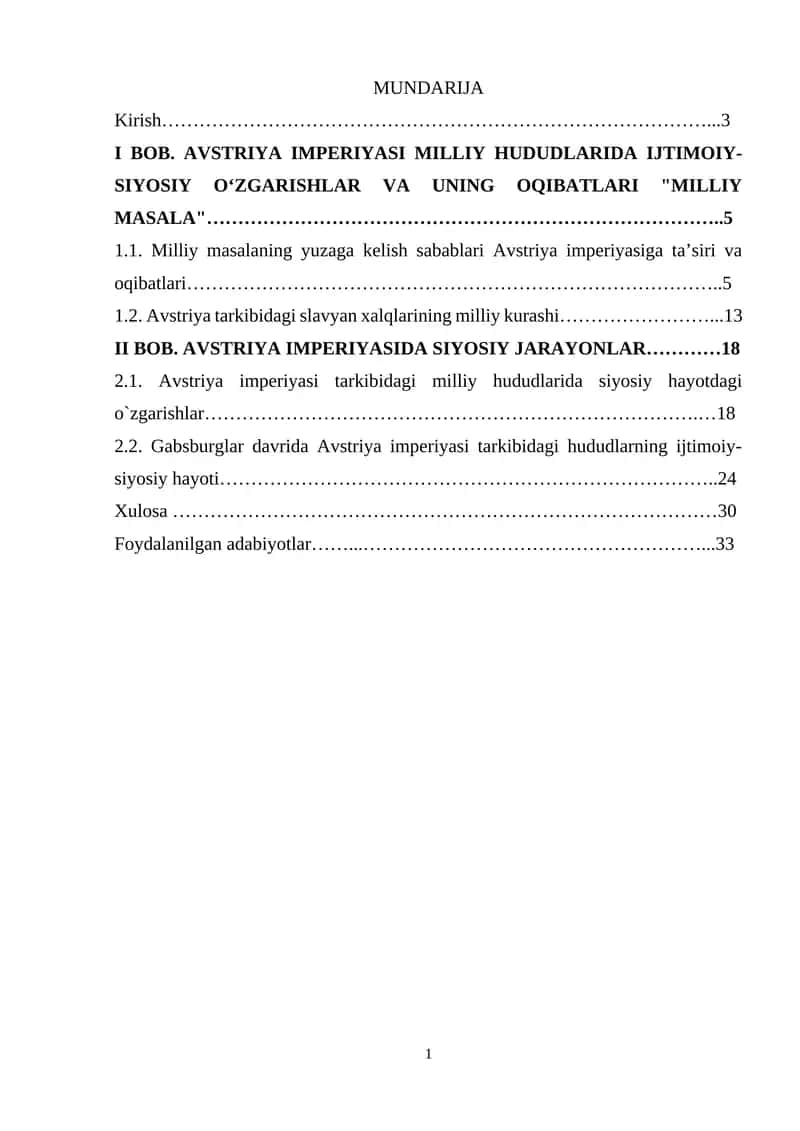 Avstriya Imperiyasida Milliy Masala 17 asrning ikkinchi yarmi 18n asrning boshi